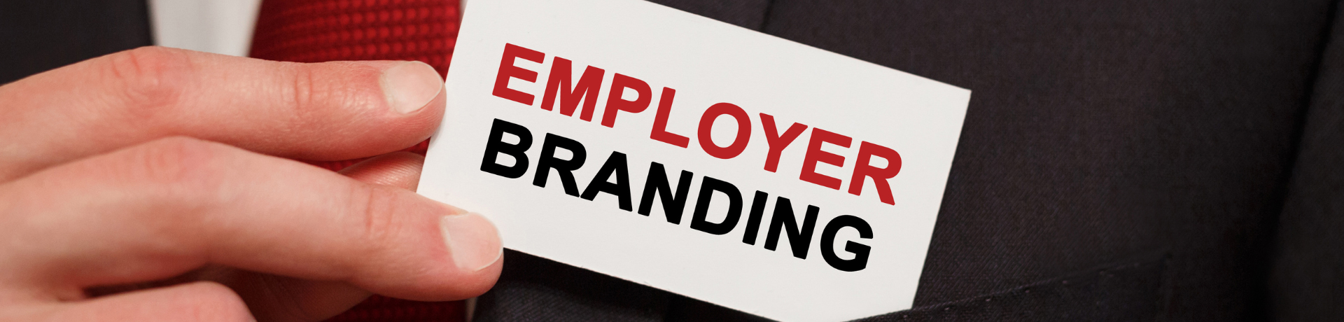 professional with employer branding card